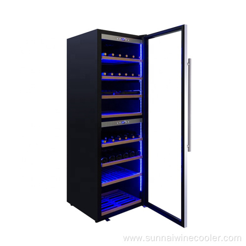 High Quality 180 Bottles Freestanding Black Wine Fridge